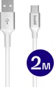 Buddi Flex USB-A naar USB-C Kabel 12W Fast Charge 2M Wit