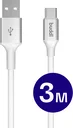 Buddi Flex USB-A naar USB-C Kabel 12W Fast Charge 3M Wit