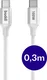 Buddi Flex USB-C naar USB-C Kabel 100W Super Fast Charge 30CM Wit