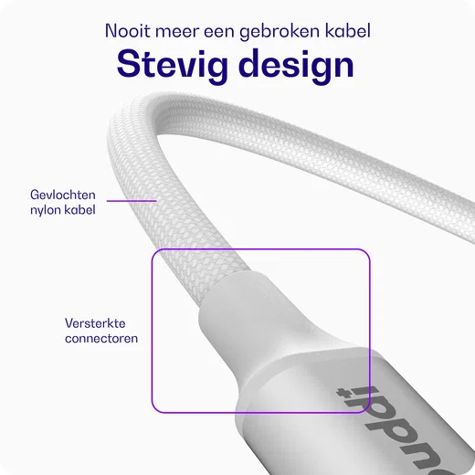 Buddi Flex USB-A naar USB-C Krulsnoer Kabel 12W Fast Charge 1M Wit afbeelding 6