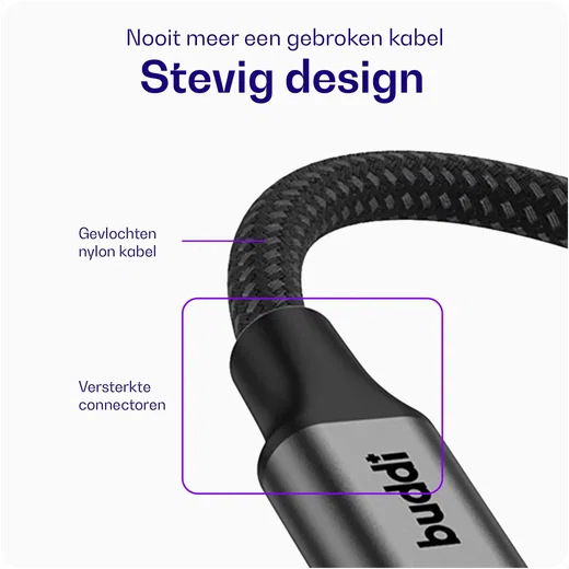 Buddi Flex 3.5mm Jack Aux Audio Kabel 10M Zwart afbeelding 7