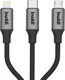 Buddi Flex 3-in-1 USB-C naar USB-C Lightning Micro-USB 1.5M Zwart afbeelding 9