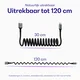 Buddi Flex USB-A naar USB-C Krulsnoer Kabel 12W Fast Charge 2M Zwart afbeelding 2