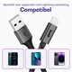Buddi Flex USB-A naar Lightning Krulsnoer Kabel 12W Fast Charge 2M Zwart afbeelding 5
