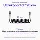 Buddi Flex USB-A naar Lightning Krulsnoer Kabel 12W Fast Charge 2M Zwart afbeelding 2