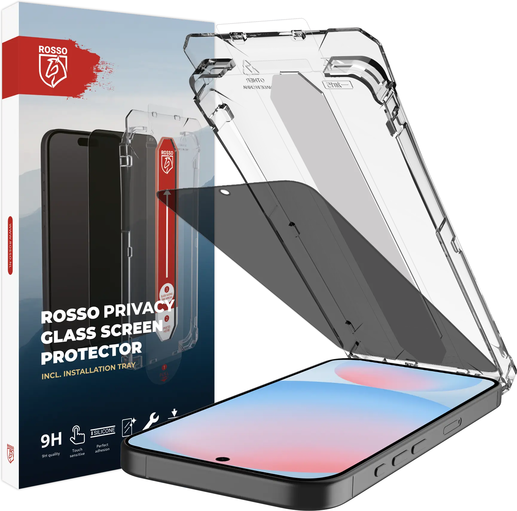Rosso Samsung Galaxy A57 Privacy Glass met Installatietray Dust Removal afbeelding 1