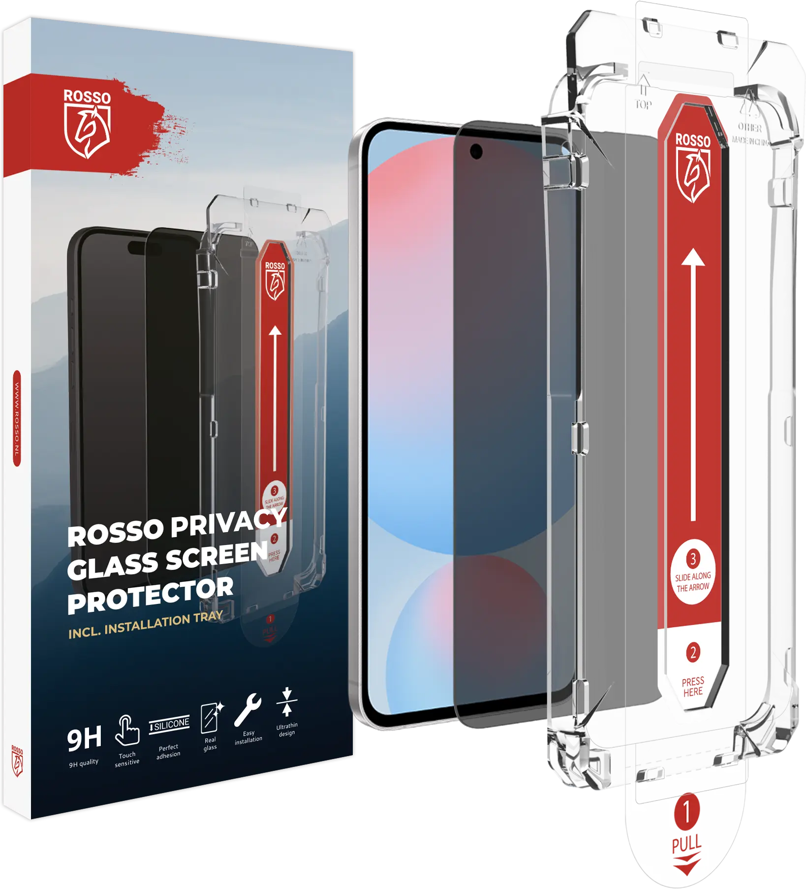 Rosso Samsung Galaxy A57 Privacy Glass met Installatietray Dust Removal afbeelding 2