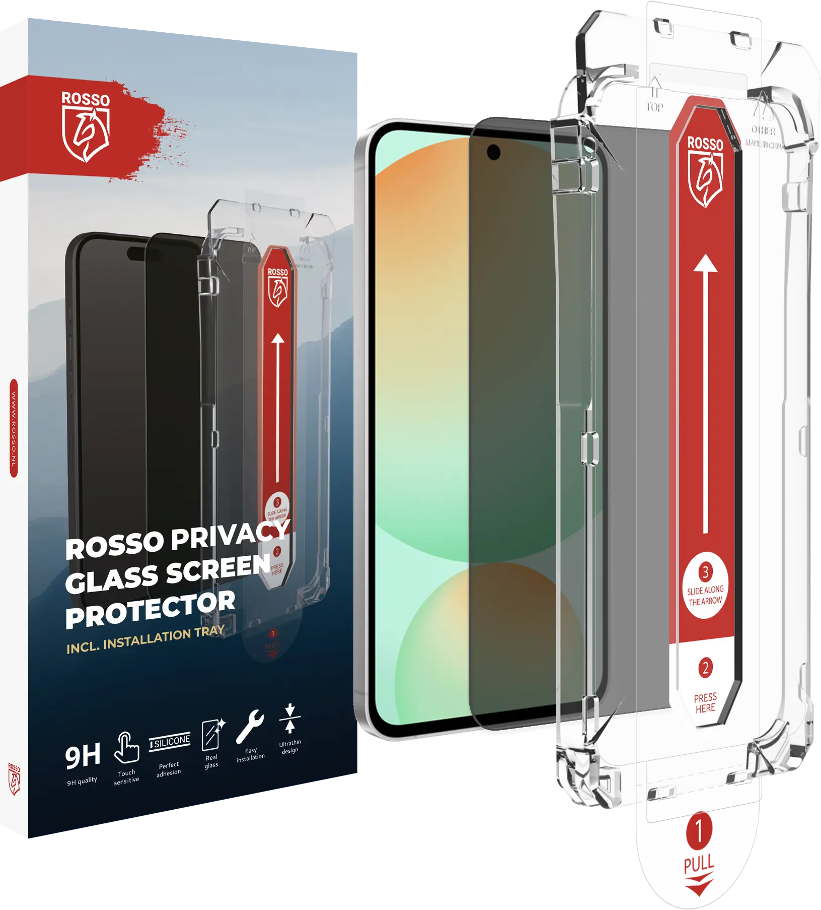 Rosso Samsung Galaxy A37 Privacy Glass met Installatietray Dust Removal afbeelding 2