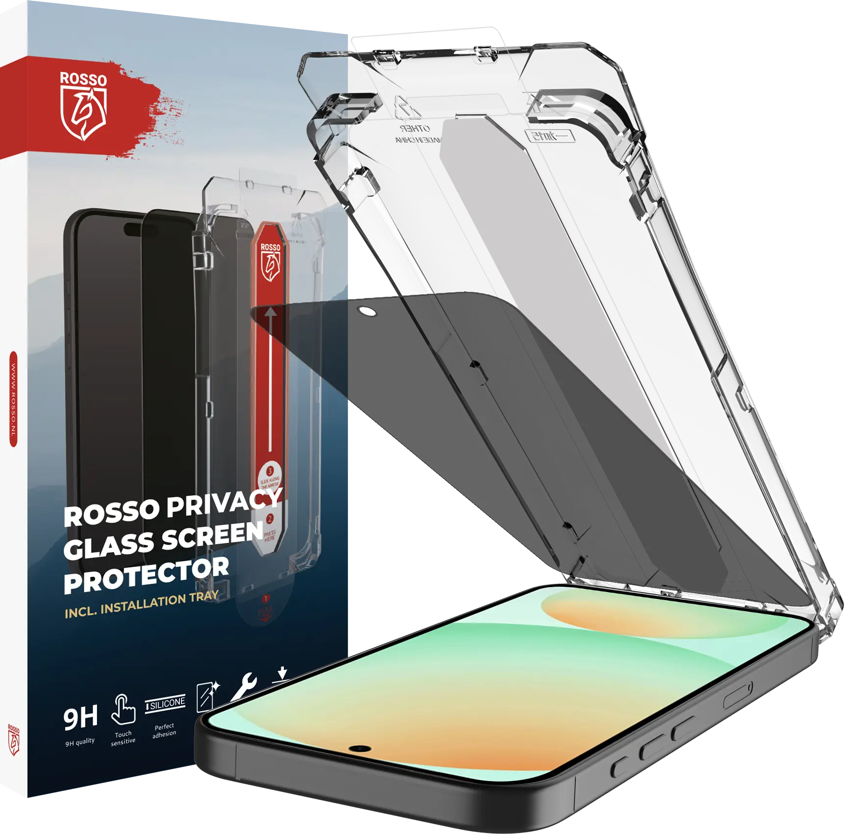 Rosso Samsung Galaxy A37 Privacy Glass met Installatietray Dust Removal afbeelding 1