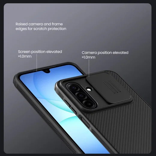 Nillkin CamShield Samsung Galaxy A37 Camera Slider Back Cover Zwart afbeelding 4
