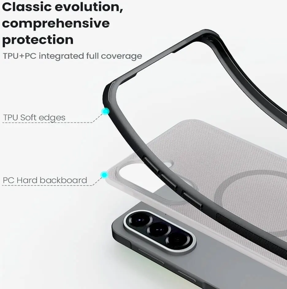 Nillkin Frosted Shield Samsung A57 Hoesje MagSafe Back Cover Transparant Zwart afbeelding 4