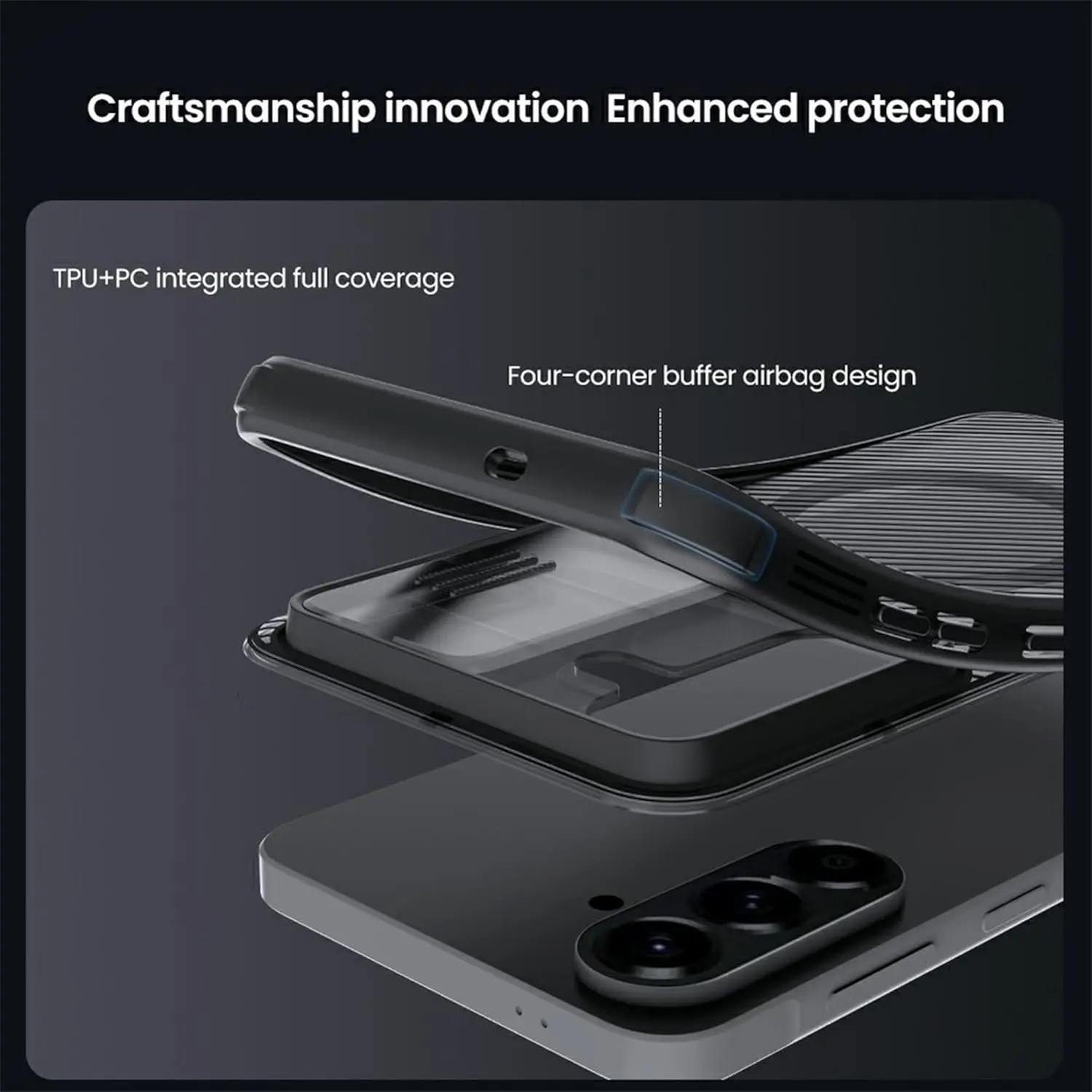 Nillkin CamShield Prop Samsung Galaxy A57 Hoesje MagSafe / Qi2 Back Cover Zwart afbeelding 6