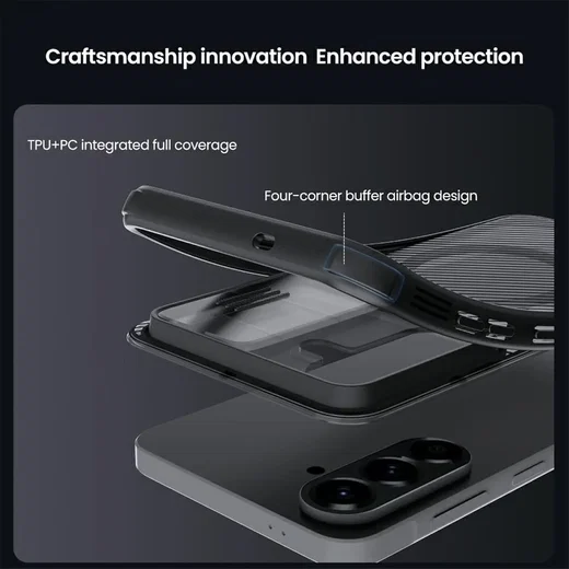 Nillkin CamShield Prop Samsung Galaxy A57 Hoesje MagSafe / Qi2 Back Cover Zwart afbeelding 6