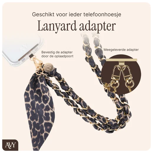 AVY Universeel Sjaal Crossbody Telefoonkoord (120CM) Panthera Chic afbeelding 3