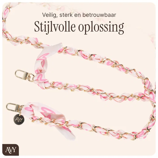 AVY Universeel Sjaal Crossbody Telefoonkoord (120CM) Cupid Blush afbeelding 2