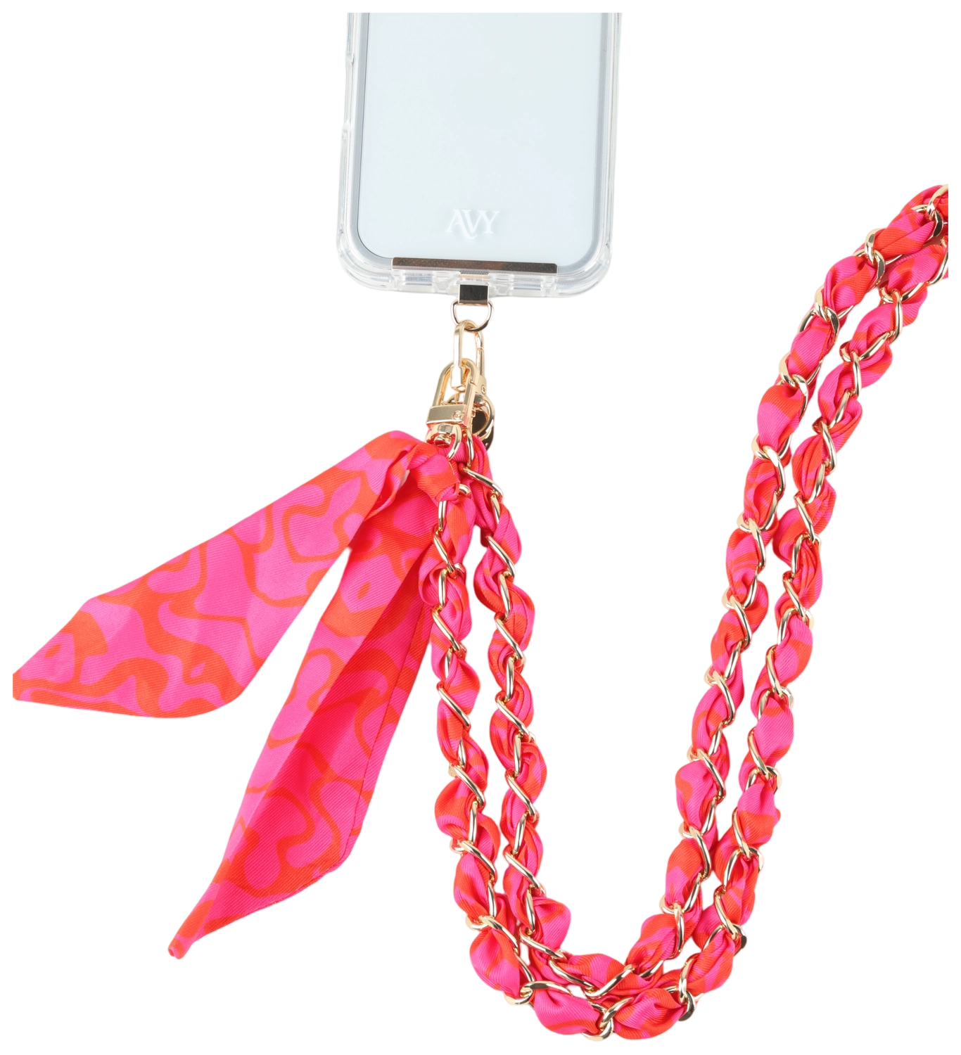 AVY Universeel Sjaal Crossbody Telefoonkoord (120CM) Rosé Twist afbeelding 5