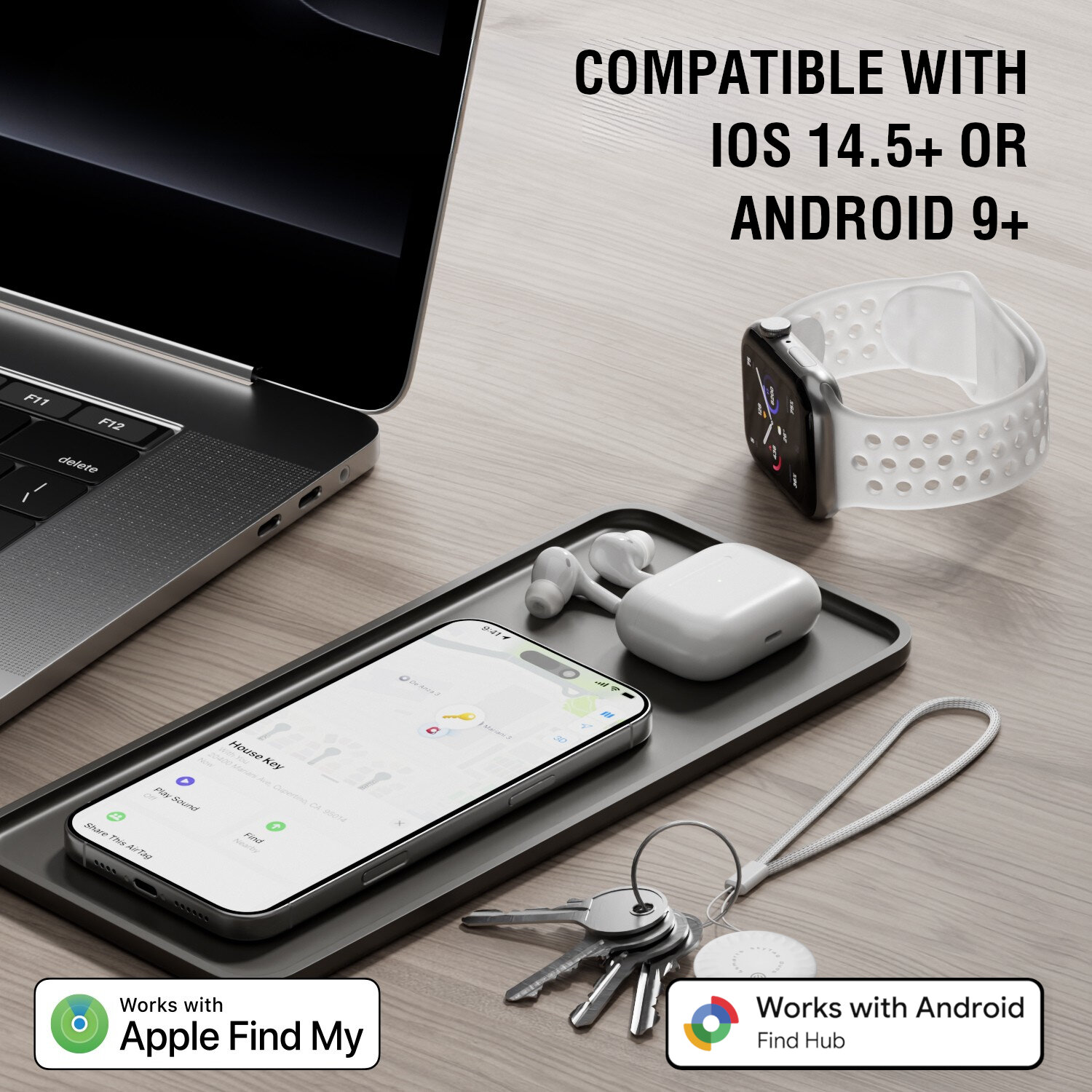 4smarts Skytag Duos Bluetooth Tracker 2-Pack Wit afbeelding 4