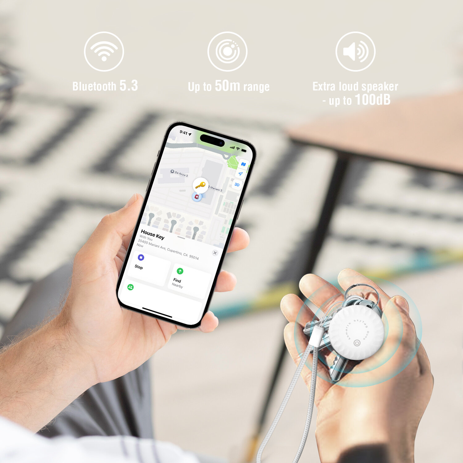 4smarts Skytag Duos Bluetooth Tracker 2-Pack Wit afbeelding 6