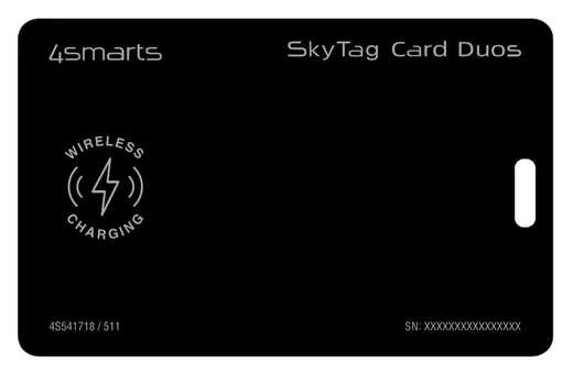 4smarts SkyTag Oplaadbare Bluetooth Tracker Pasje voor Portemonnee Zwart afbeelding 1