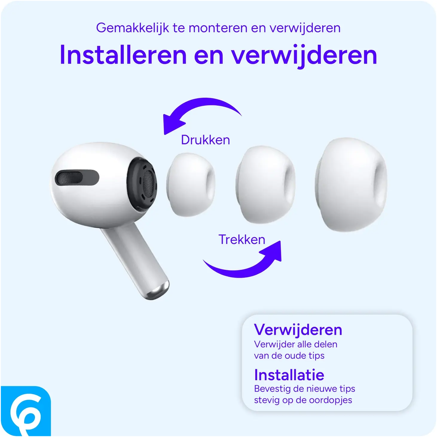 3 Pack AirPods Pro (1e & 2e Generatie) Siliconen Dopjes Tips S / M / L afbeelding 5