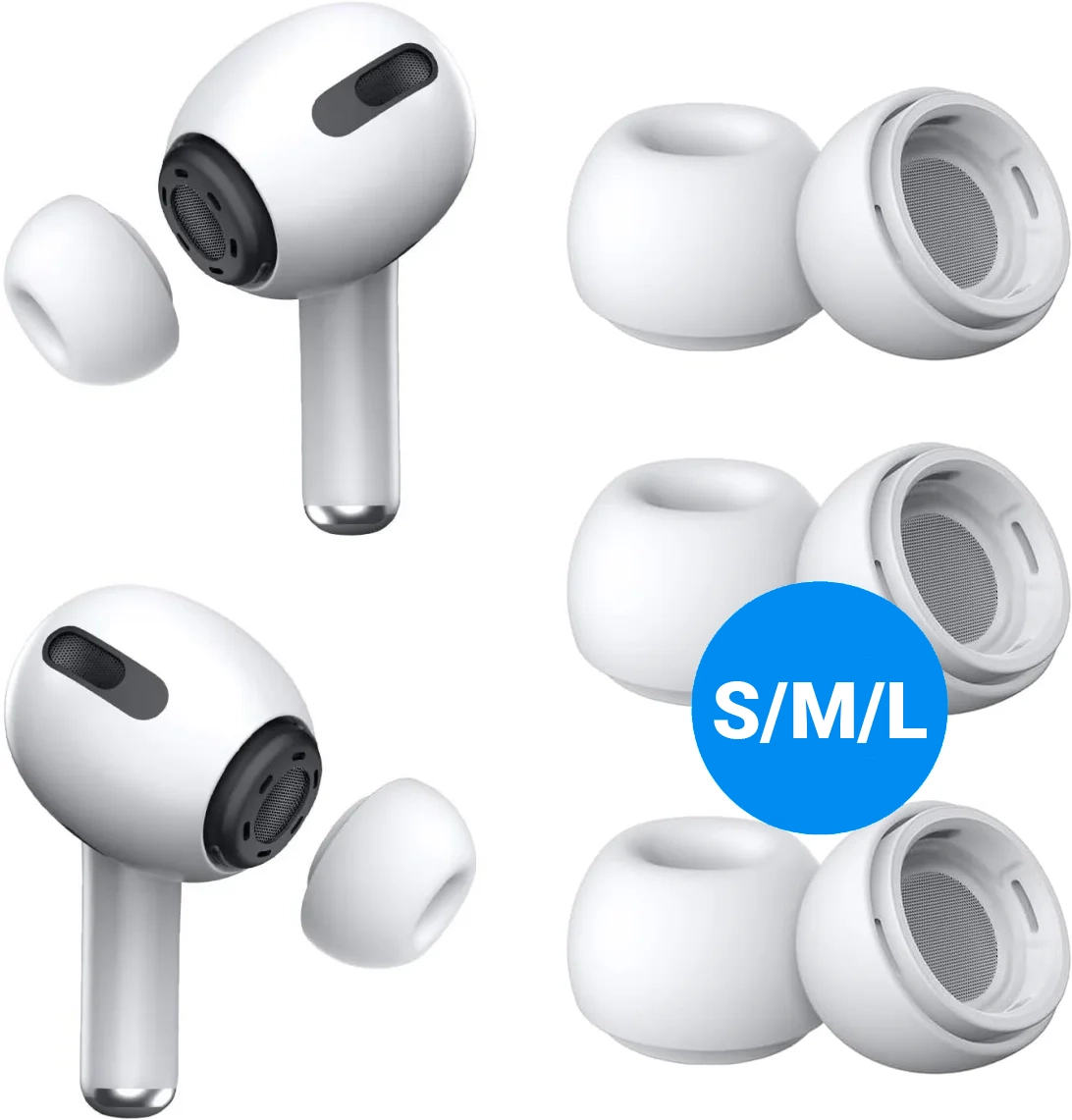 3 Pack AirPods Pro (1e & 2e Generatie) Siliconen Dopjes Tips S / M / L afbeelding 1