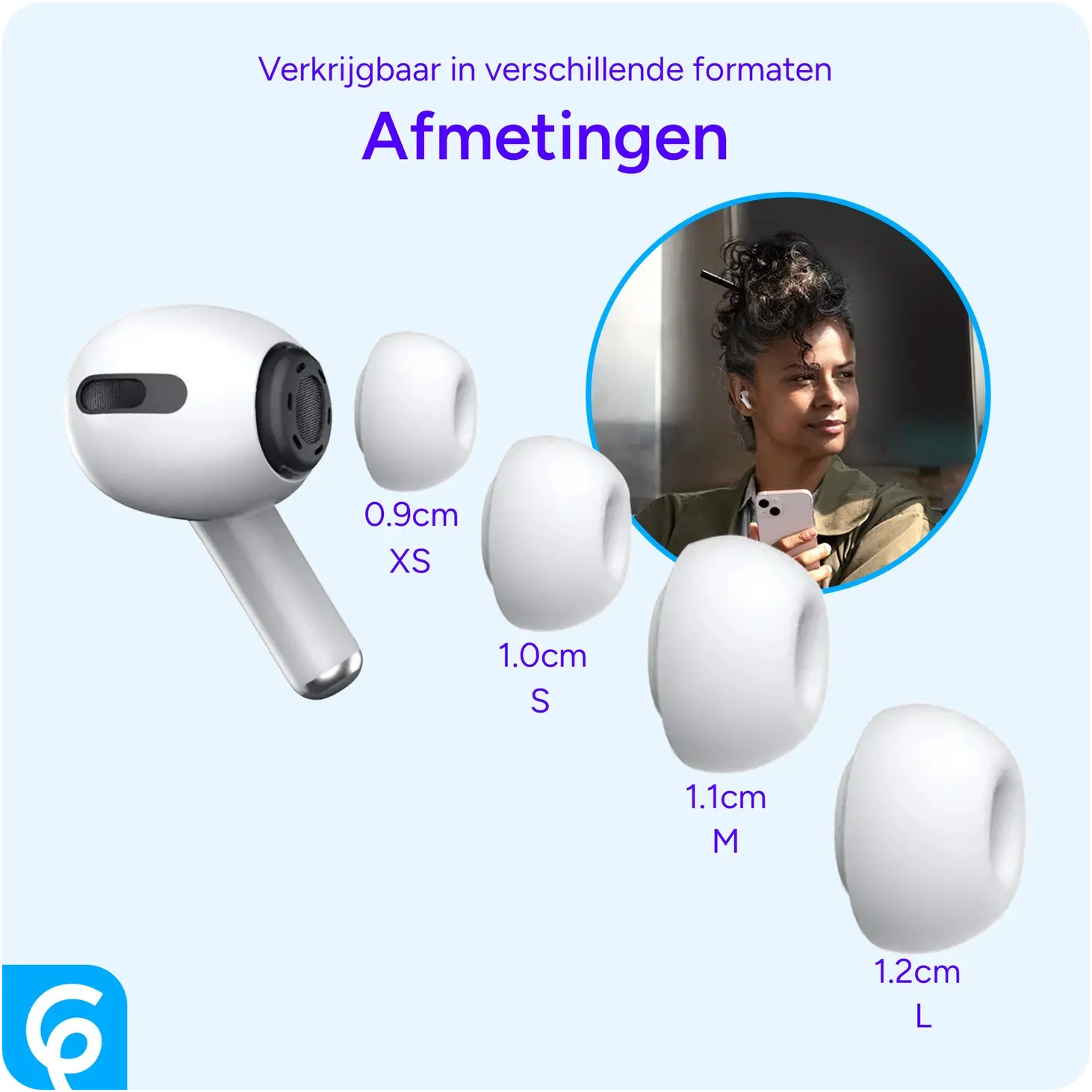 3 Pack AirPods Pro (1e & 2e Generatie) Siliconen Dopjes Tips S / M / L afbeelding 3