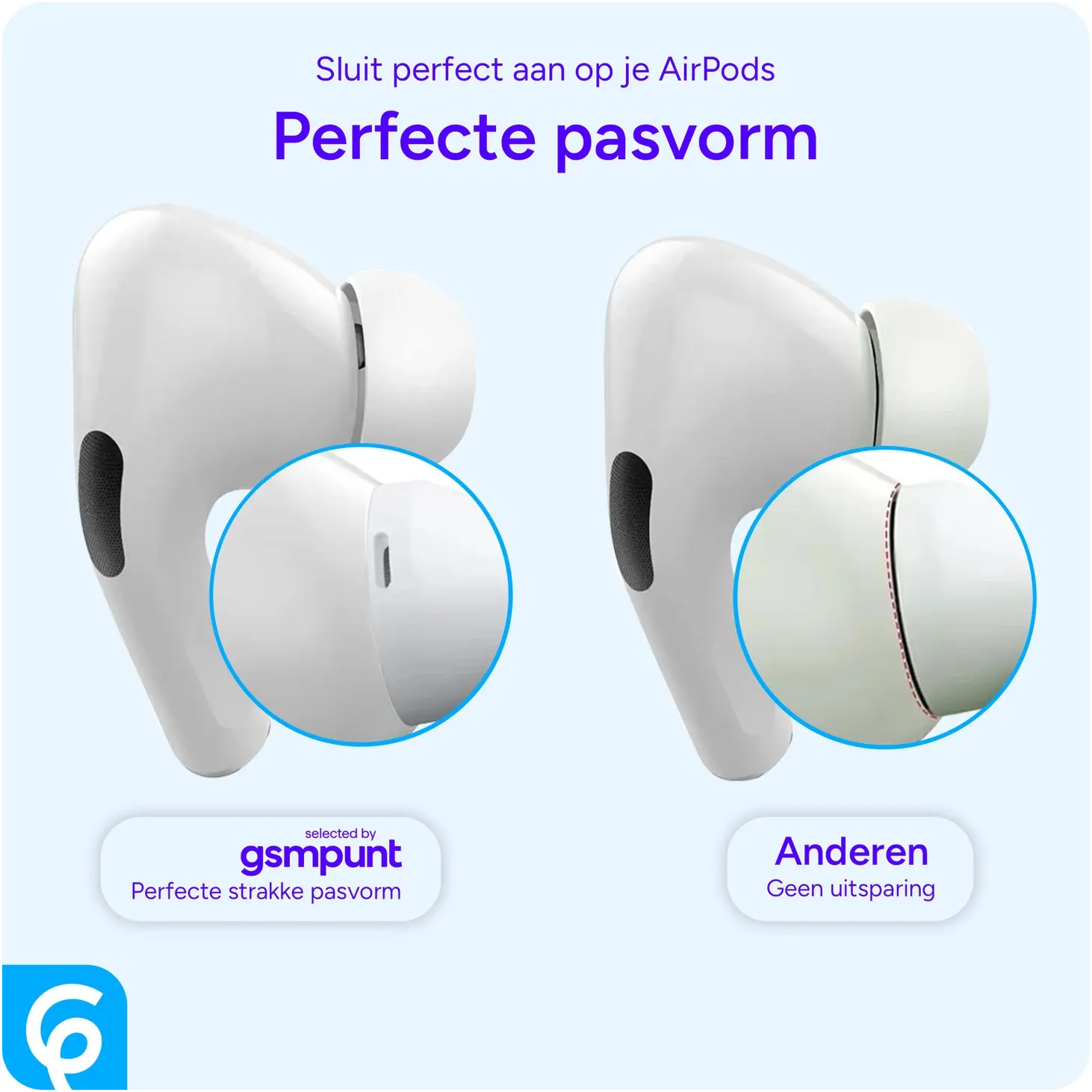 3 Pack AirPods Pro (1e & 2e Generatie) Siliconen Dopjes Tips S / M / L afbeelding 2