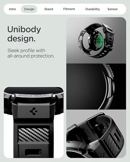 Spigen Rugged Armor Pro - Pixel Watch 4 45MM Hoesje Zwart + Oplaad Standaard afbeelding 6