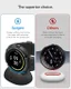 Spigen Rugged Armor Pro - Pixel Watch 4 45MM Hoesje Zwart + Oplaad Standaard afbeelding 5