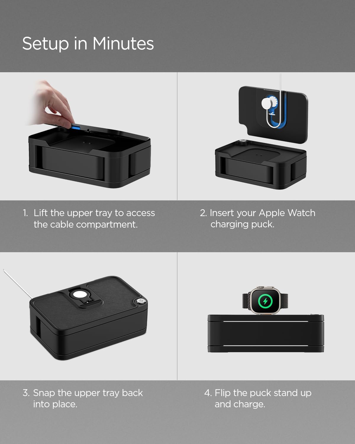 Spigen Apple Watch & Band Organizer S340 Zwart afbeelding 8
