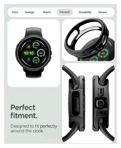 Spigen Liquid Air - Google Pixel Watch 4-45MM Hoesje - Matte Zwart afbeelding 14