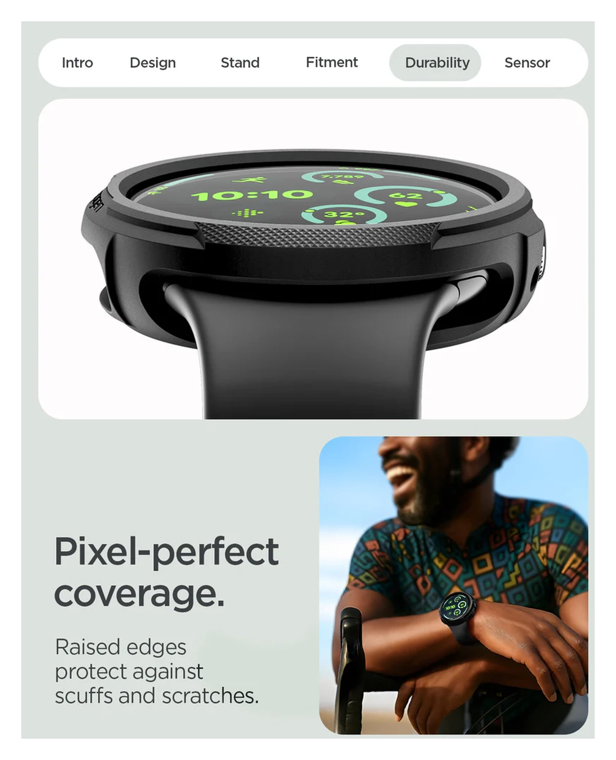 Spigen Liquid Air - Google Pixel Watch 4-45MM Hoesje - Matte Zwart afbeelding 15