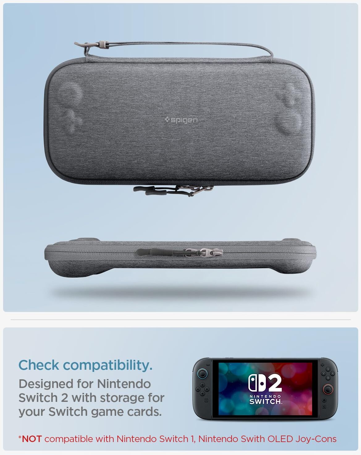 Spigen Klasden 2 Nintendo Switch 2 Opberghoes Game Card Organizer Grijs afbeelding 3