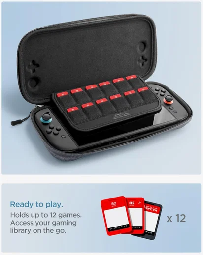 Spigen Klasden 2 Nintendo Switch 2 Opberghoes Game Card Organizer Grijs afbeelding 4