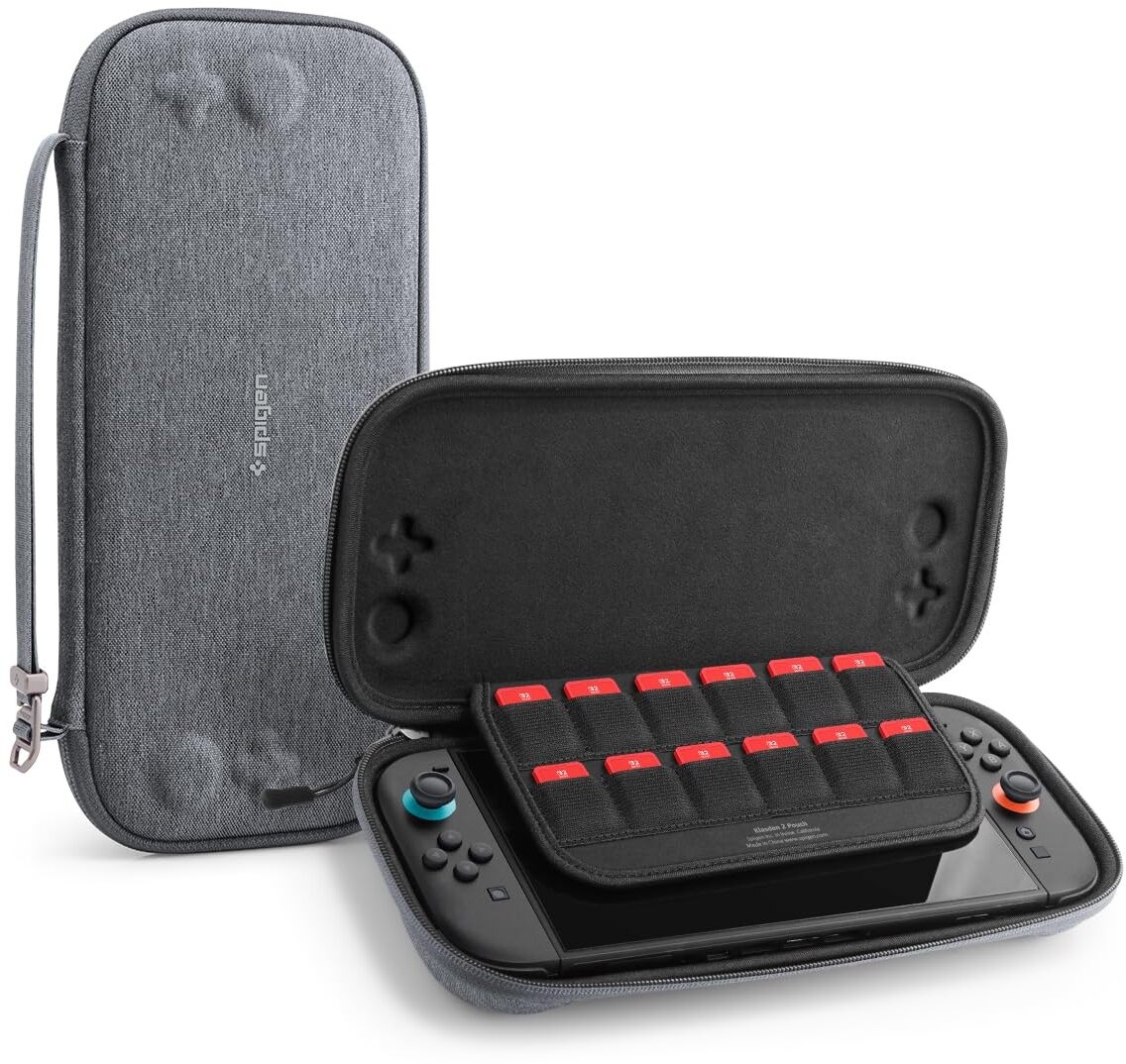 Spigen Klasden 2 Nintendo Switch 2 Opberghoes Game Card Organizer Grijs afbeelding 1