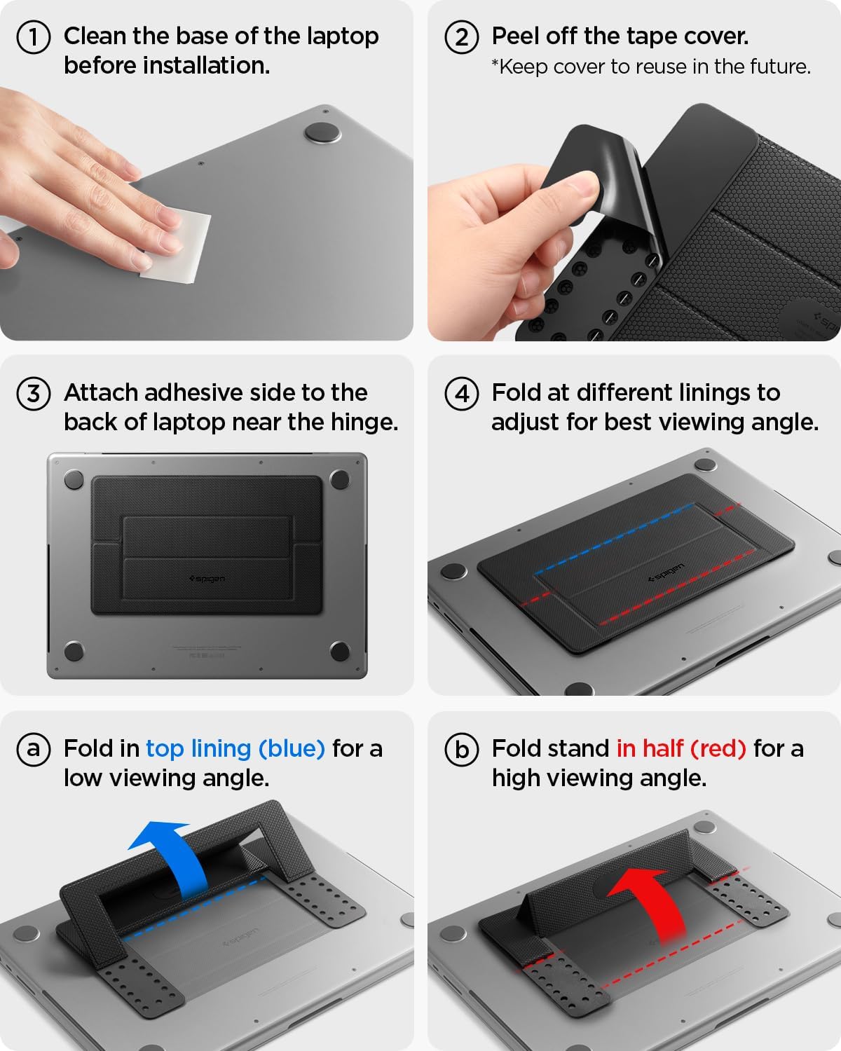 Spigen Slimfold Vouwbare Laptop en Tablet Standaard LD201-S1 Zwart afbeelding 8