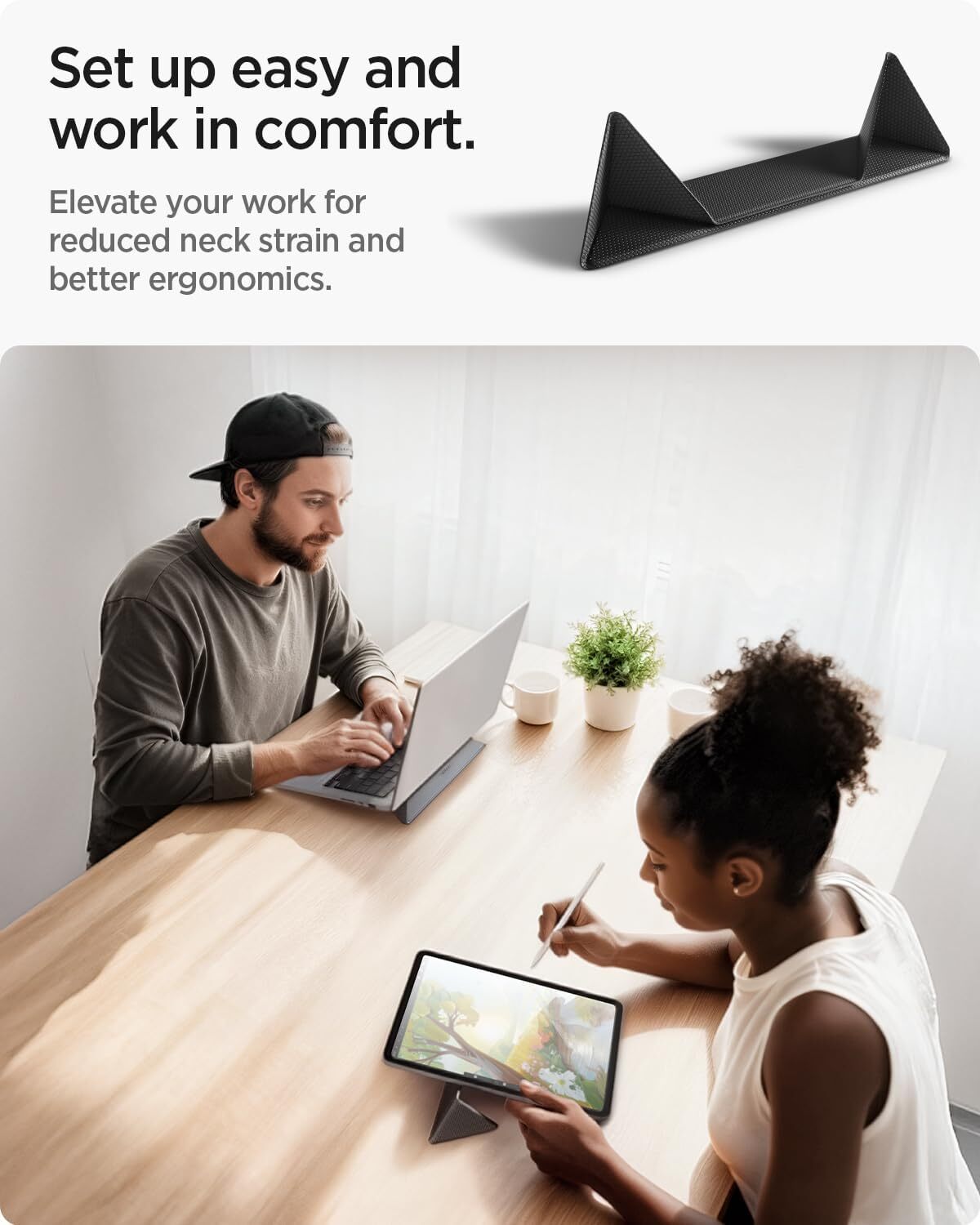 Spigen Slimfold Vouwbare Laptop en Tablet Standaard LD201-S4 Zwart afbeelding 3