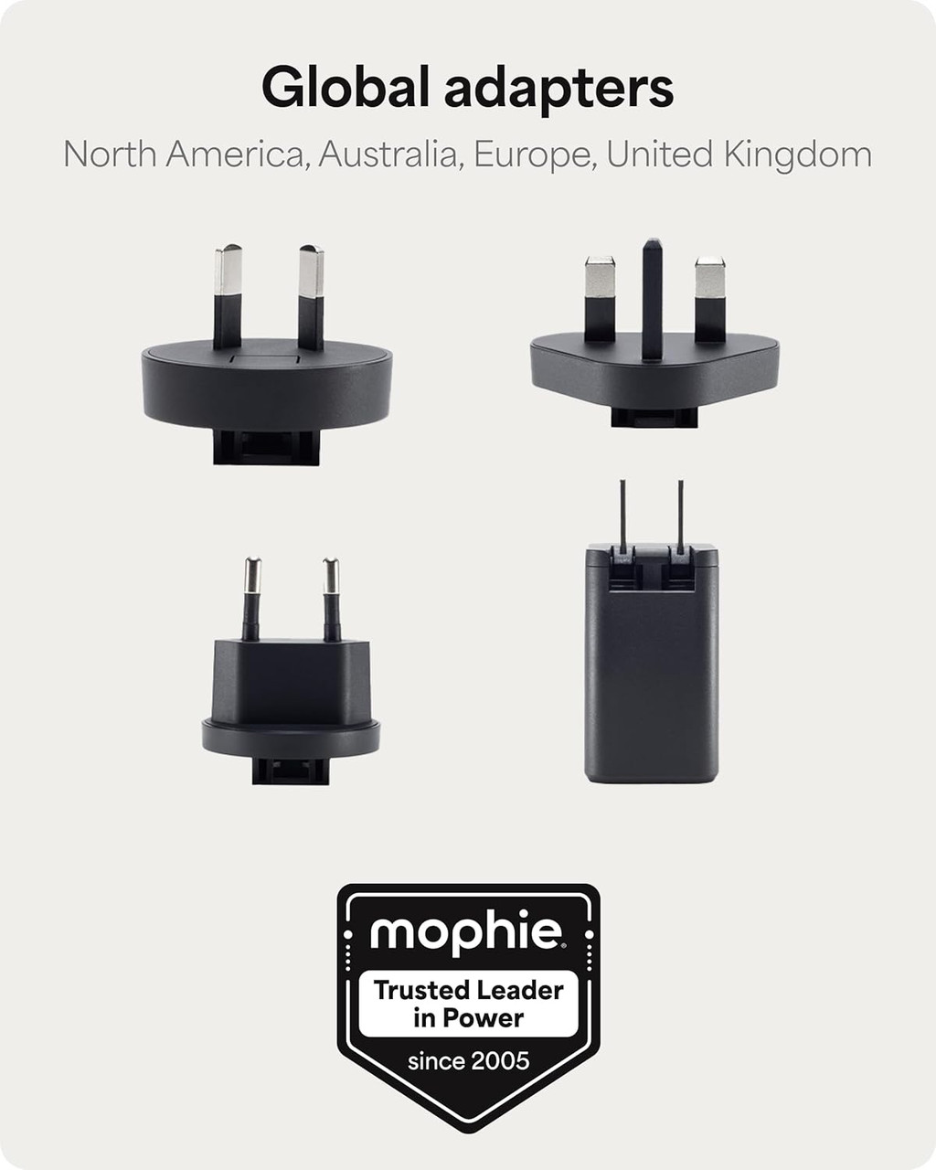 mophie Speedport 40W Wereldstekker USB-C Oplader GaN Zwart afbeelding 2