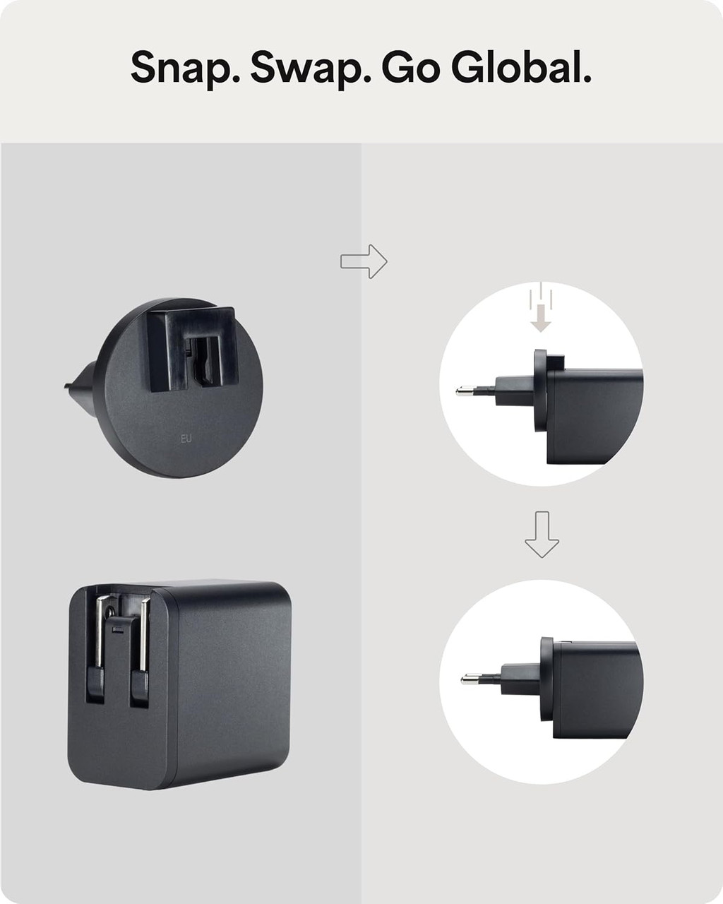 mophie Speedport 40W Wereldstekker USB-C Oplader GaN Zwart afbeelding 4