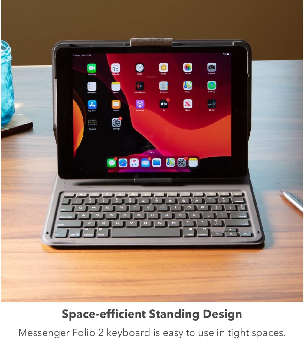 ZAGG Messenger Folio 2 Apple iPad 10.2 / 10.5 Hoes Keyboard AZERTY Zwart afbeelding 3