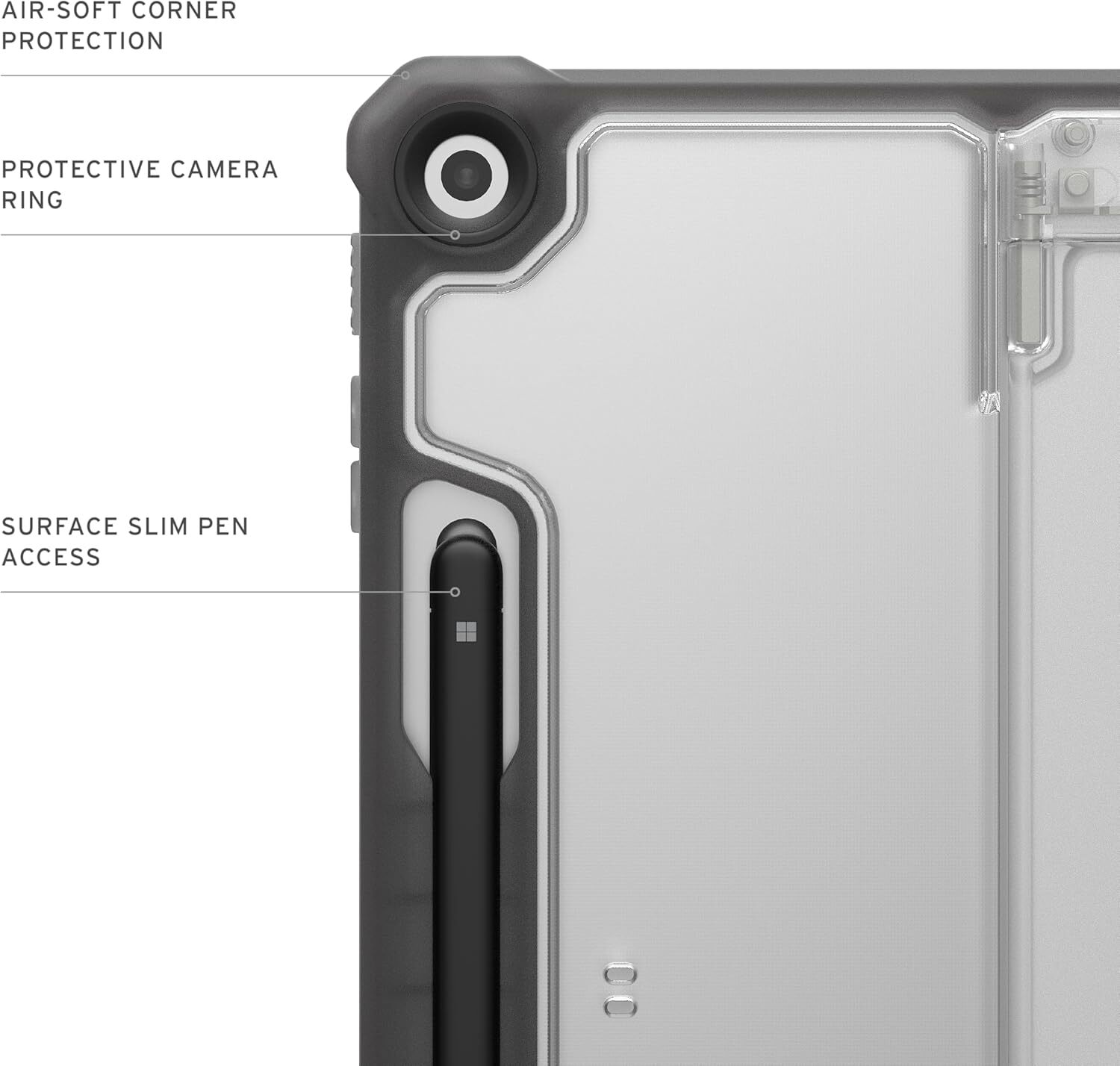 UAG Microsoft Surface Pro 1st Edition 12 inch hoes- Standaard en Penhouder Grijs afbeelding 5