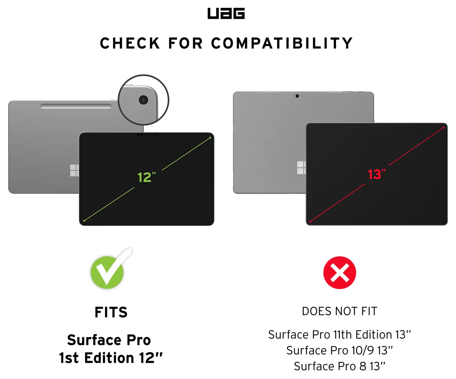 Urban Armor Gear Scout Microsoft Surface Pro 1e Editie Hoesje Back Cover Zwart afbeelding 3