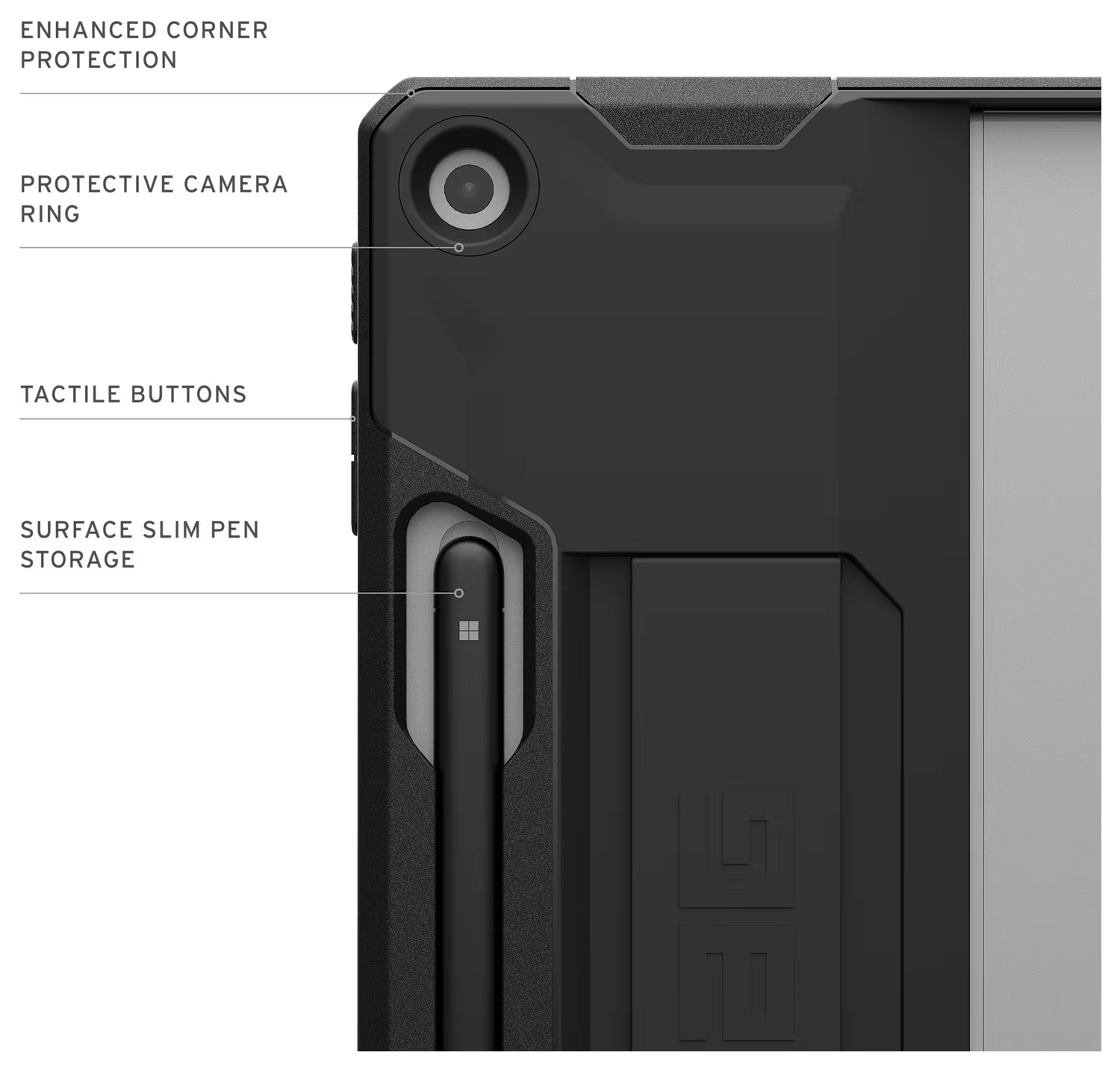 Urban Armor Gear Scout Microsoft Surface Pro 1e Editie Hoesje Back Cover Zwart afbeelding 5