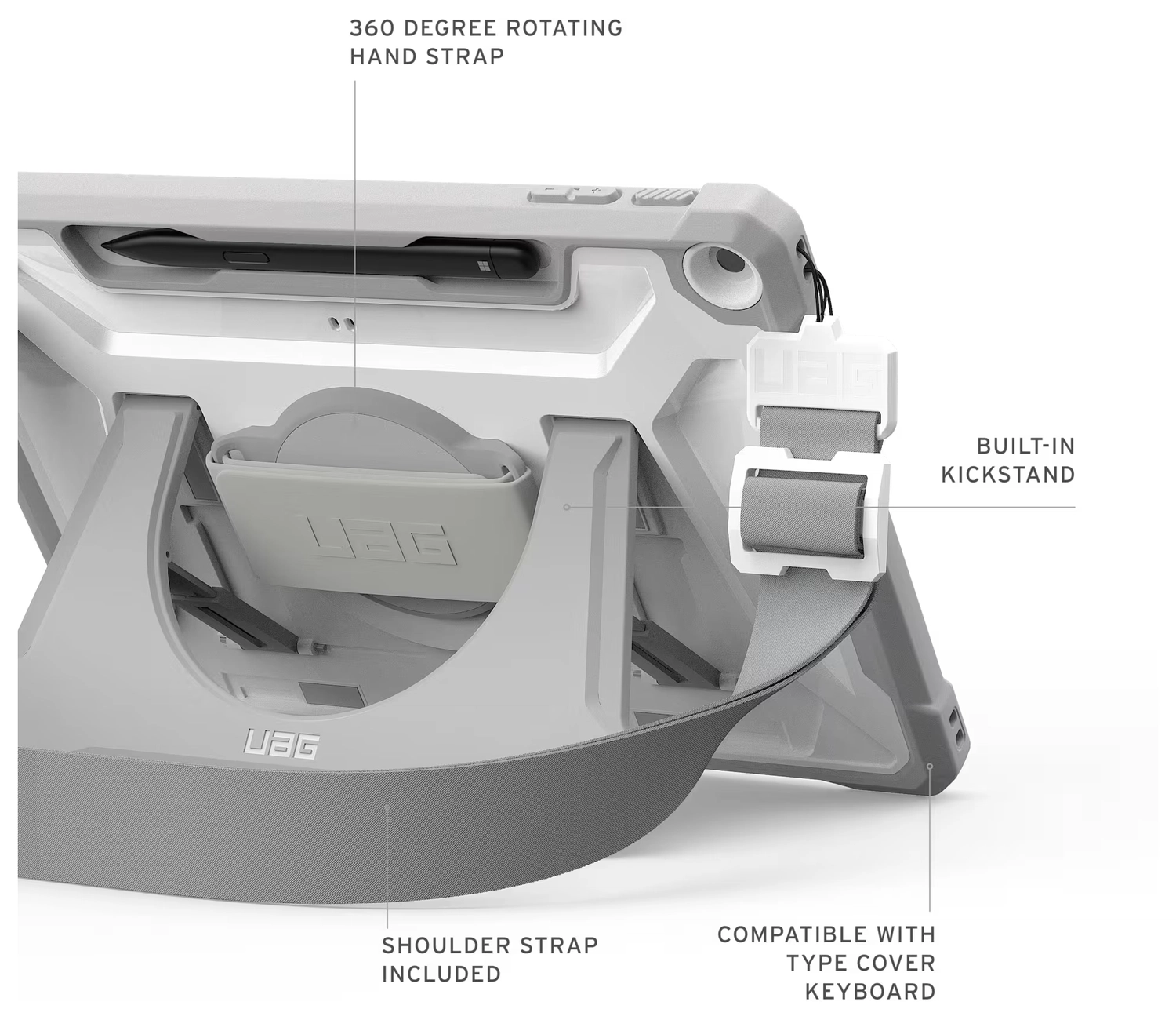 UAG Metropolis SE Microsoft Surface Pro 12 Inch Hoes Book Case Zwart afbeelding 6