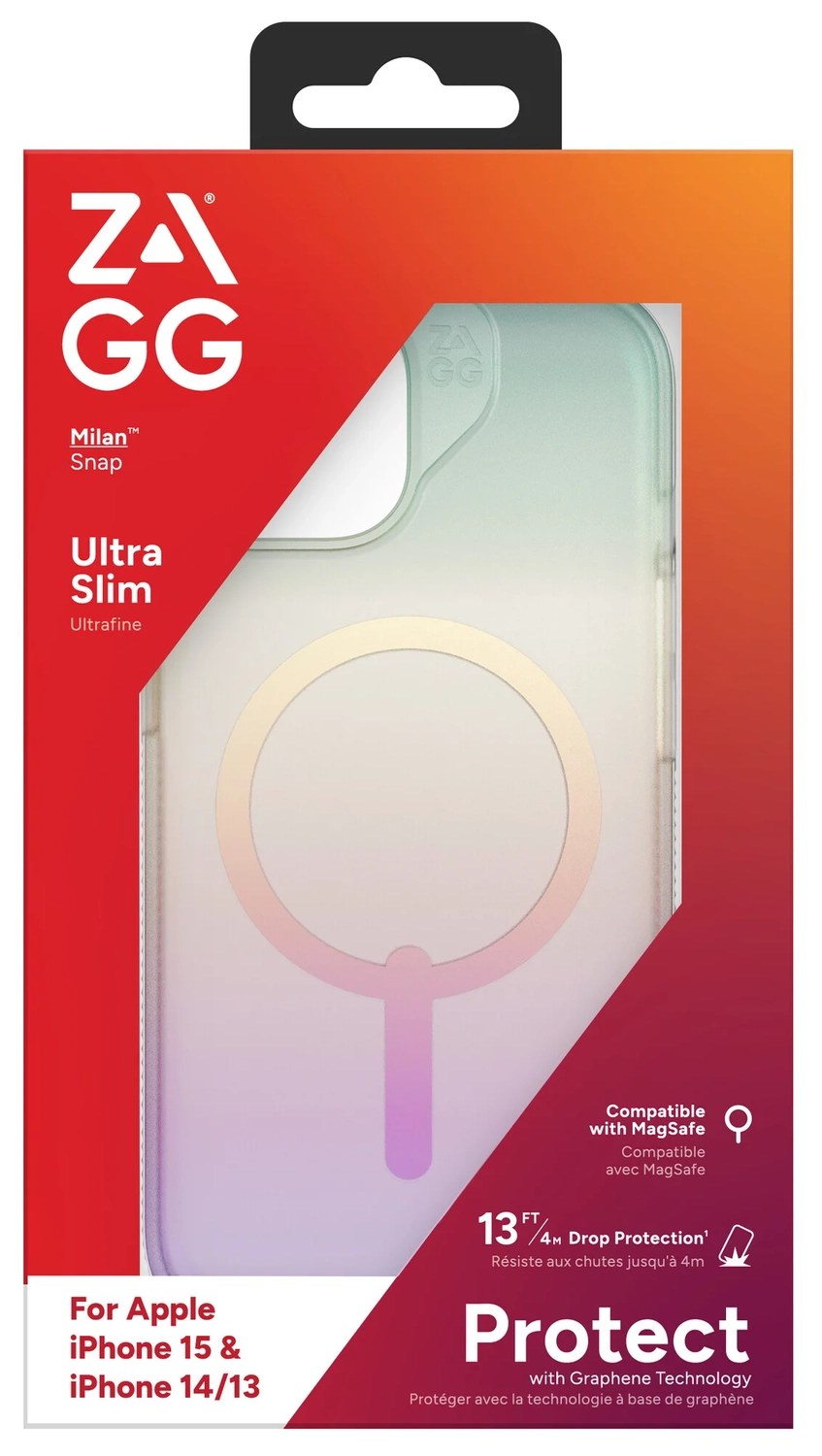 ZAGG Milan Snap Apple iPhone 15 Hoesje MagSafe Back Cover Regenboog afbeelding 7