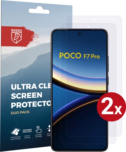 Rosso Xiaomi Poco F7 Pro Screen Protector Case Friendly Folie Duo Pack afbeelding 1