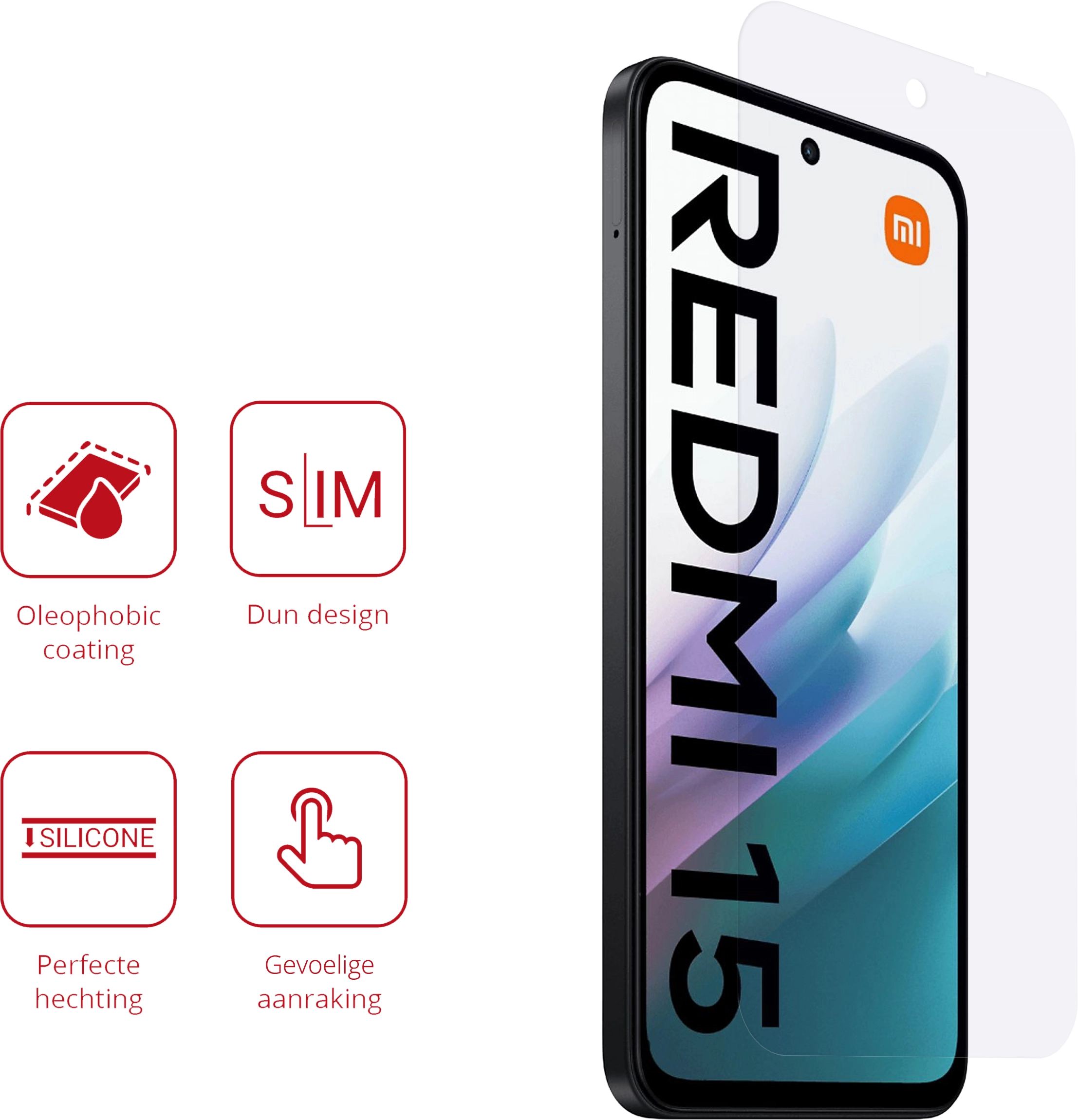 Rosso Xiaomi Redmi 15 (4G) Screen Protector Case Friendly Folie Duo Pack afbeelding 2