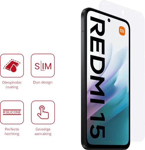 Rosso Xiaomi Redmi 15 (4G) Screen Protector Case Friendly Folie Duo Pack afbeelding 2
