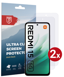 Rosso Xiaomi Redmi 15 (5G) Screen Protector Case Friendly Folie Duo Pack afbeelding