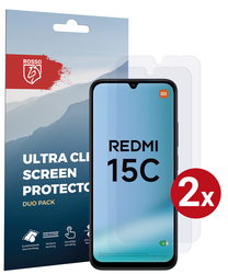 Rosso Xiaomi Redmi 15C Screen Protector Case Friendly Folie Duo Pack afbeelding